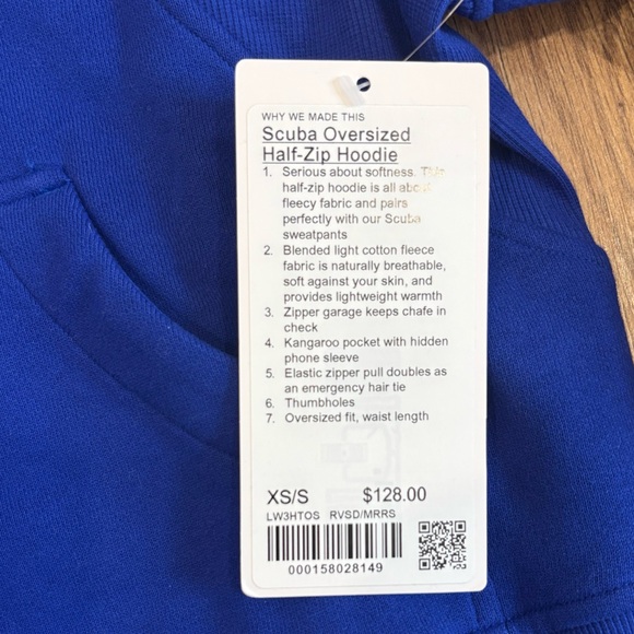 NWT Lululemon Scuba Oversized Half Zip Hoodie In Riverside/Mirror Silver XS/S - Picture 5 of 7